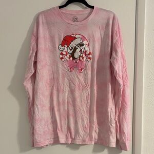 Pink Tie-Dye Buc-ee’s Christmas Long Sleeve T-Shirt